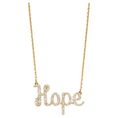 Collier pendentif Hope en or massif 18k avec diamants