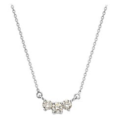 Diamond Horizontal Pendant Gold Necklace