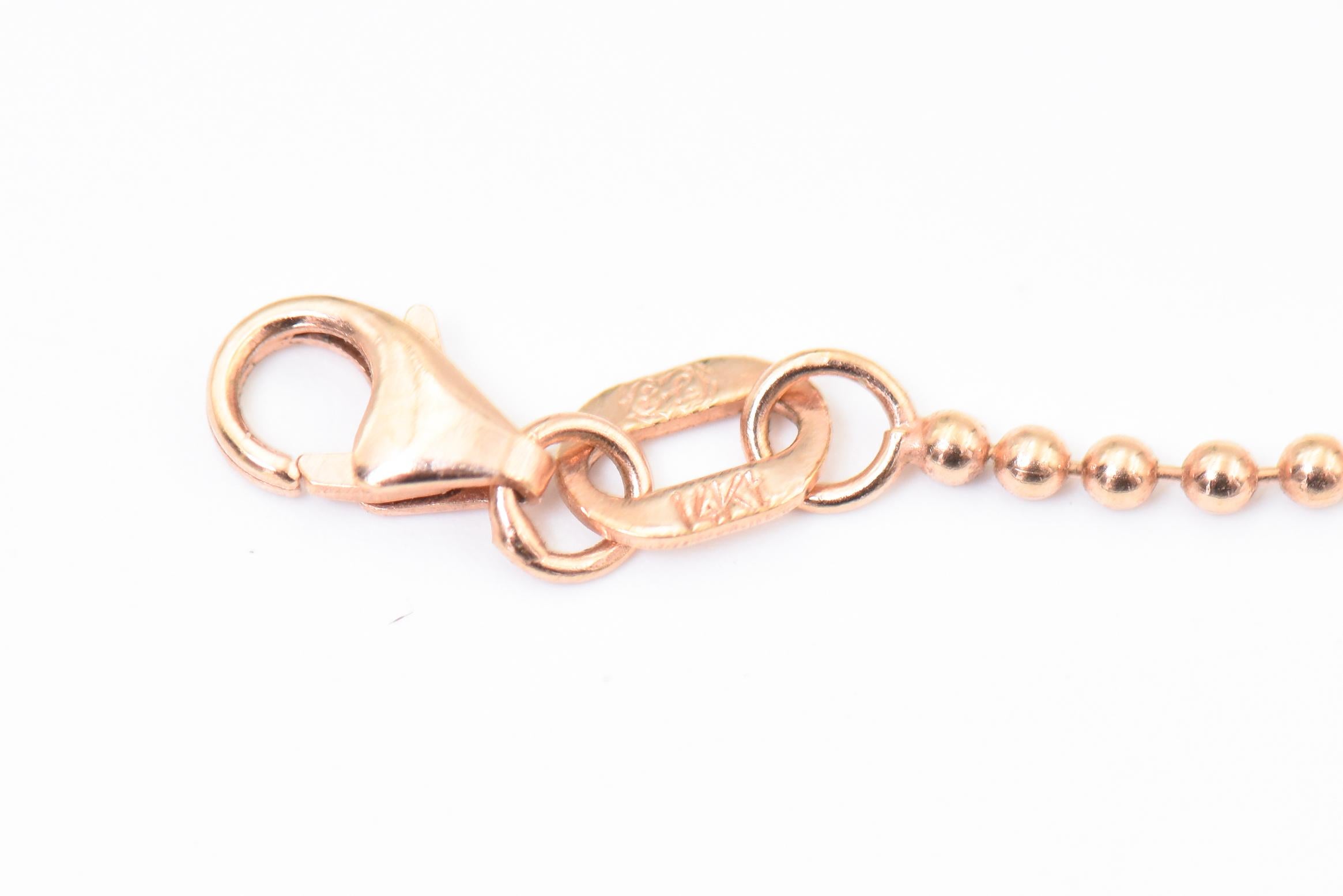 Collier pendentif à breloques en or rose 14k avec corne en diamant par Sydney Evan en vente 5