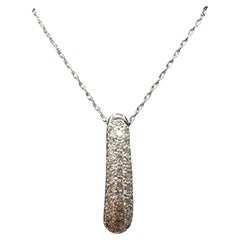 Diamond Horn Necklace 14K White Gold 0.56ctw GH SI 18in New