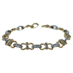 Bracelet en or jaune 14 carats à maillons en forme de cheval pavés de diamants, à la mode