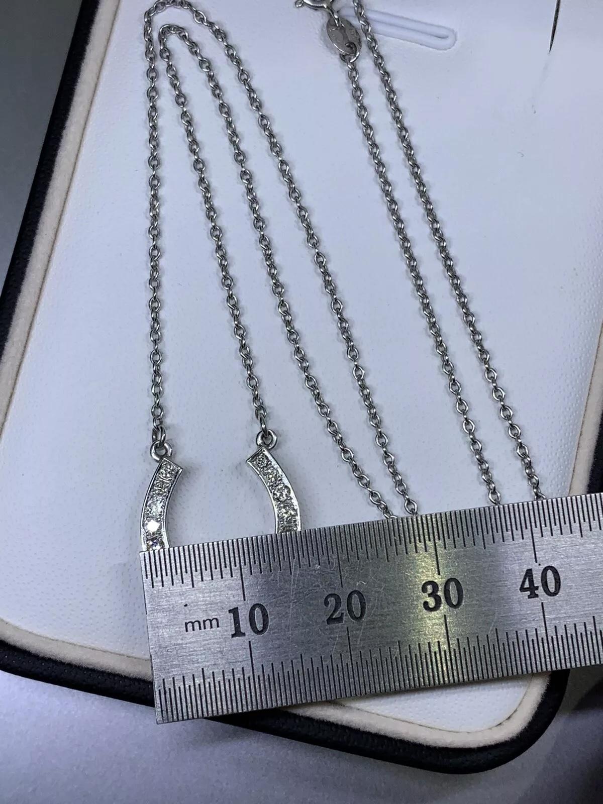 Women's or Men's Diamond horseshoe lucky pendant necklace In white gold For Sale