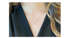 Diamond Horseshoe Necklace in 18k Gold 18" Adjustable Ball Chain