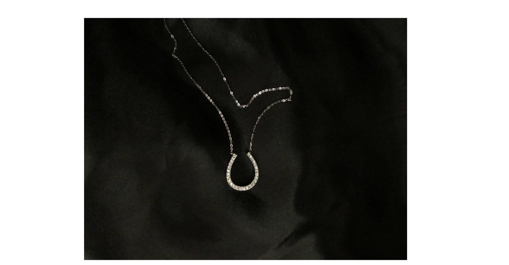 Artisan Diamond Horseshoe Necklace in 18k Gold 18