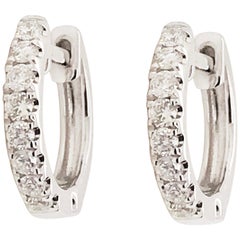 Diamond Huggie Earrings 1/4 Carat 14K Gold 0.25 Ct Diamond Huggies Mini Hoops