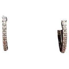 Diamond Huggie Earrings 14K White Gold 0.10ctw 11.4mm
