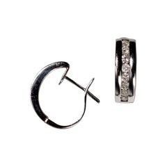 Diamond Huggie Earrings - 14k White Gold