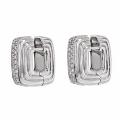 Diamond Huggie Earrings 18 Karat White Gold 0.68 Carat