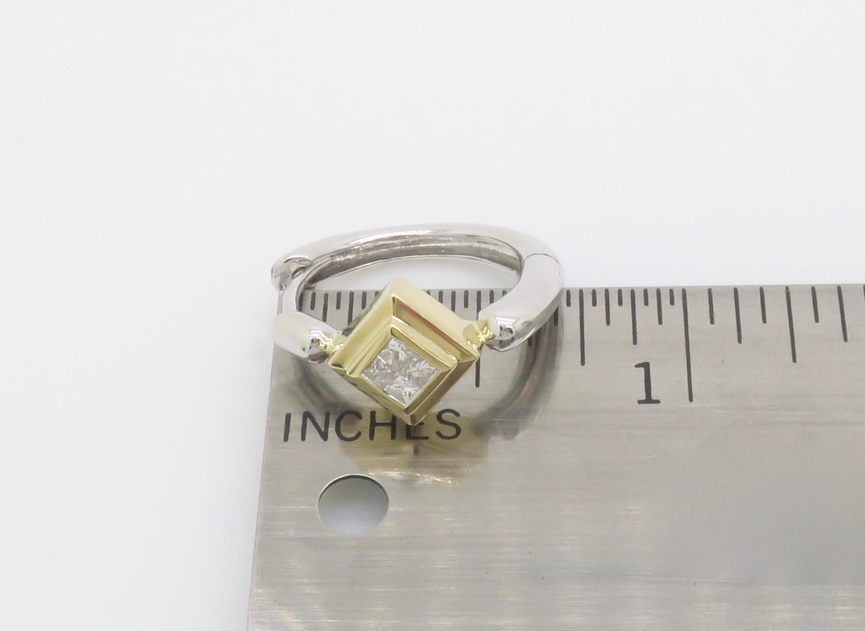 Diamond Huggie Earrings For Sale 2