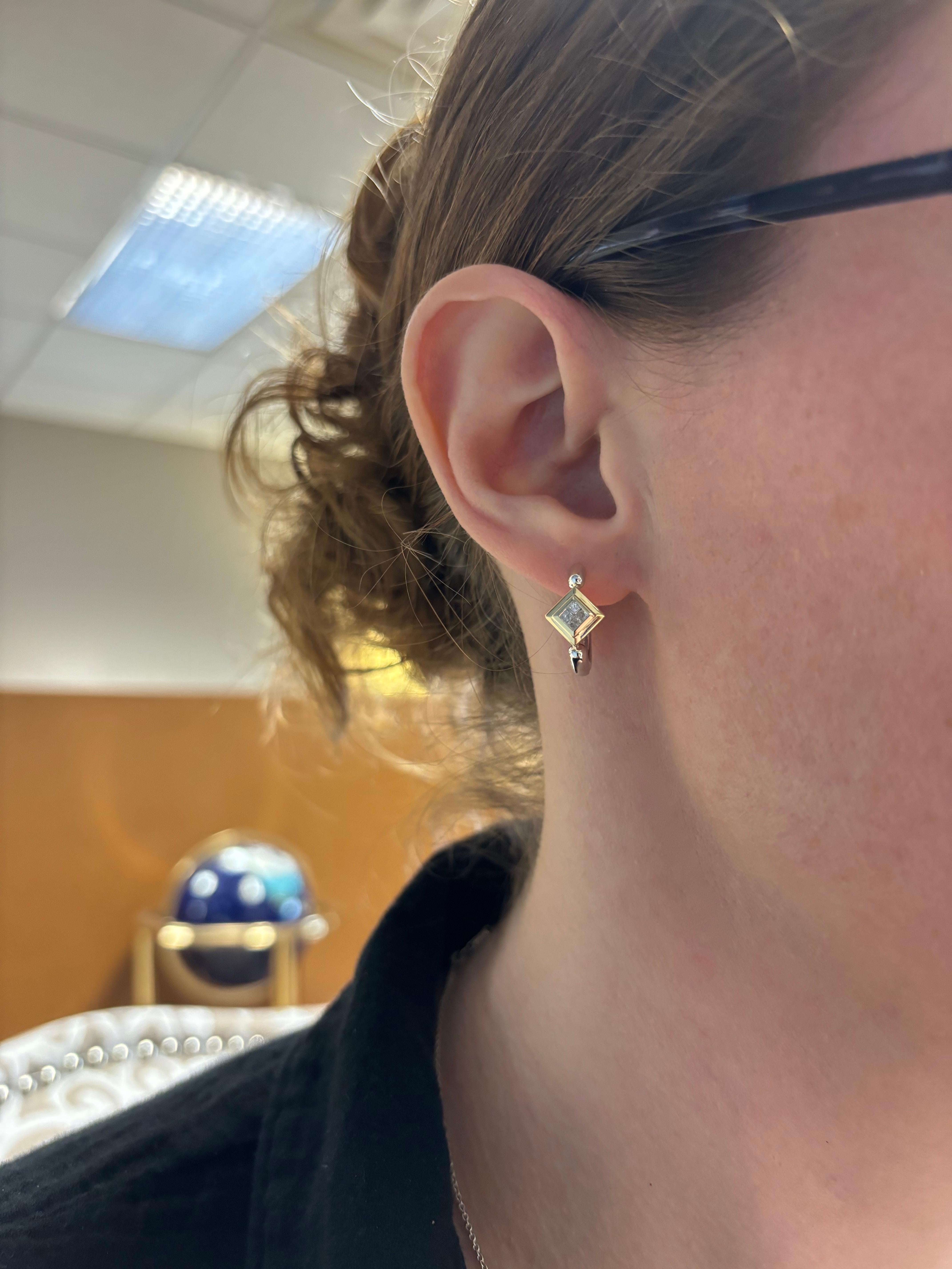 Diamond Huggie Earrings For Sale 3