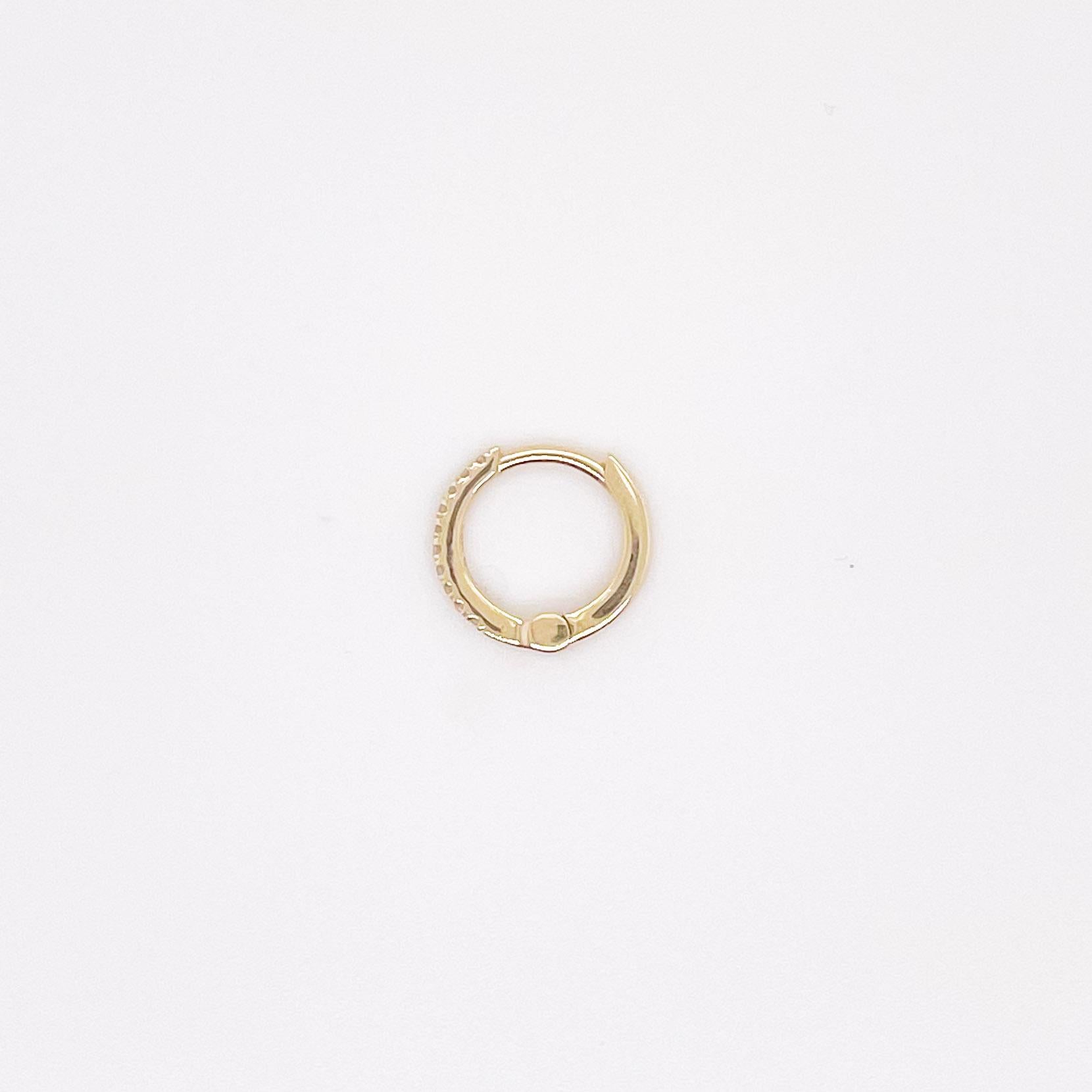 14k yellow gold diamond huggie earrings