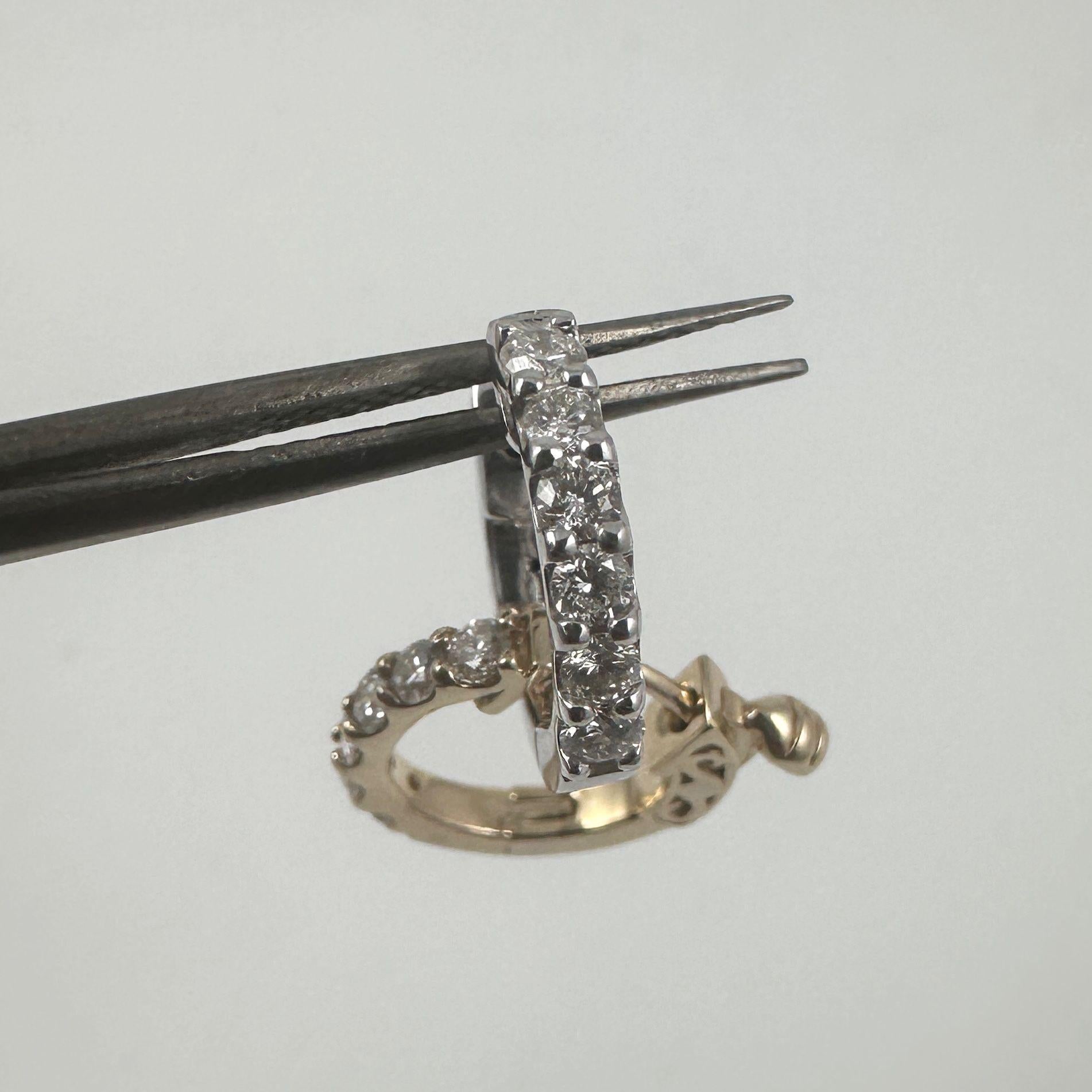 Boucles d'oreilles Huggie en or jaune 14 carats, 0.41 carats Unisexe en vente