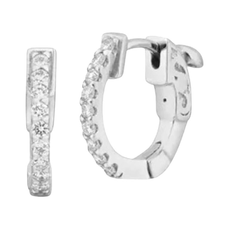 Pendientes de aro abrazador de diamantes en oro amarillo de 14 quilates, 0,41 quilates