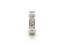 Diamond Huggie Hoop Single Earring 14K White Gold .20ct Mined Diamonds