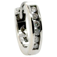 Diamond Huggie Hoop Single Earring White Gold .15ct Mined Diamonds