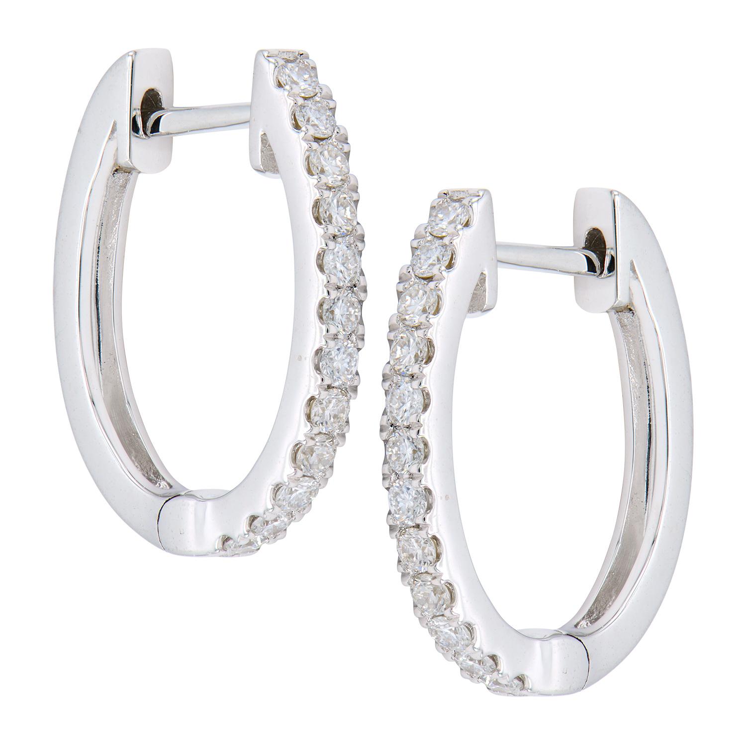 Contemporary Diamond Huggie Hoops For Sale
