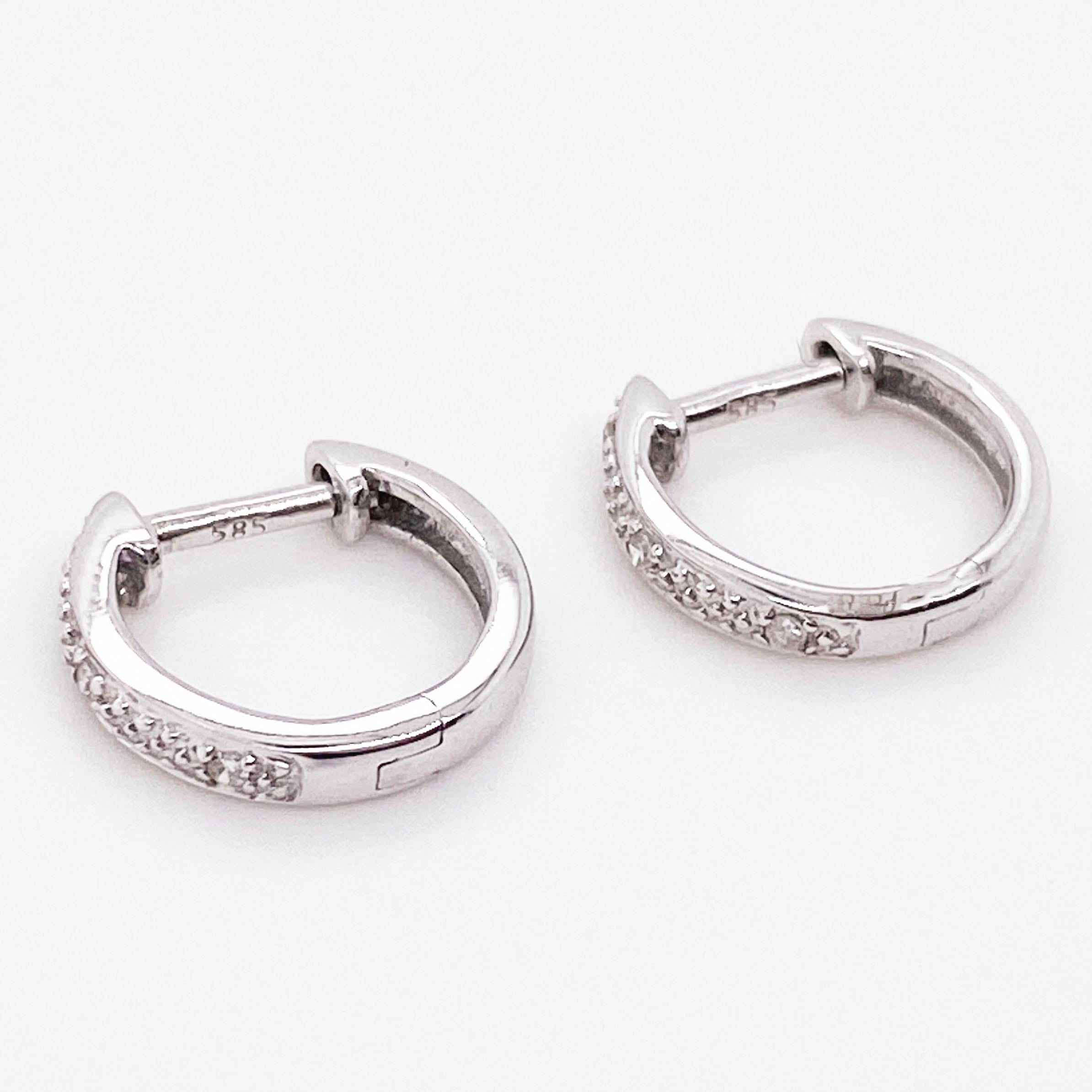 Diamond huggie earrings are in every fashion magazine, fine jewelry collection and all the rage! They are small, dainty, brilliant mini hoop earrings that are fabulous and so fun to wear. You can wear them daily for a casual look or dress up any