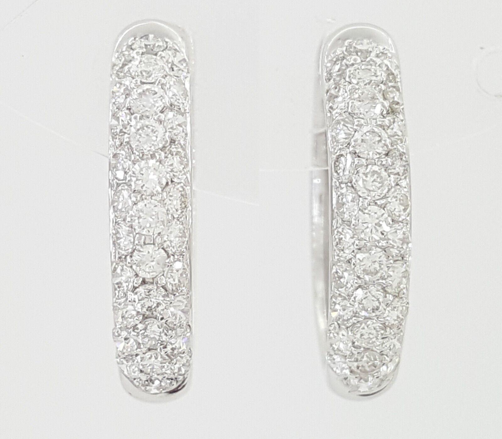 Diamond Huggies Earrings In New Condition For Sale In Chicago, IL