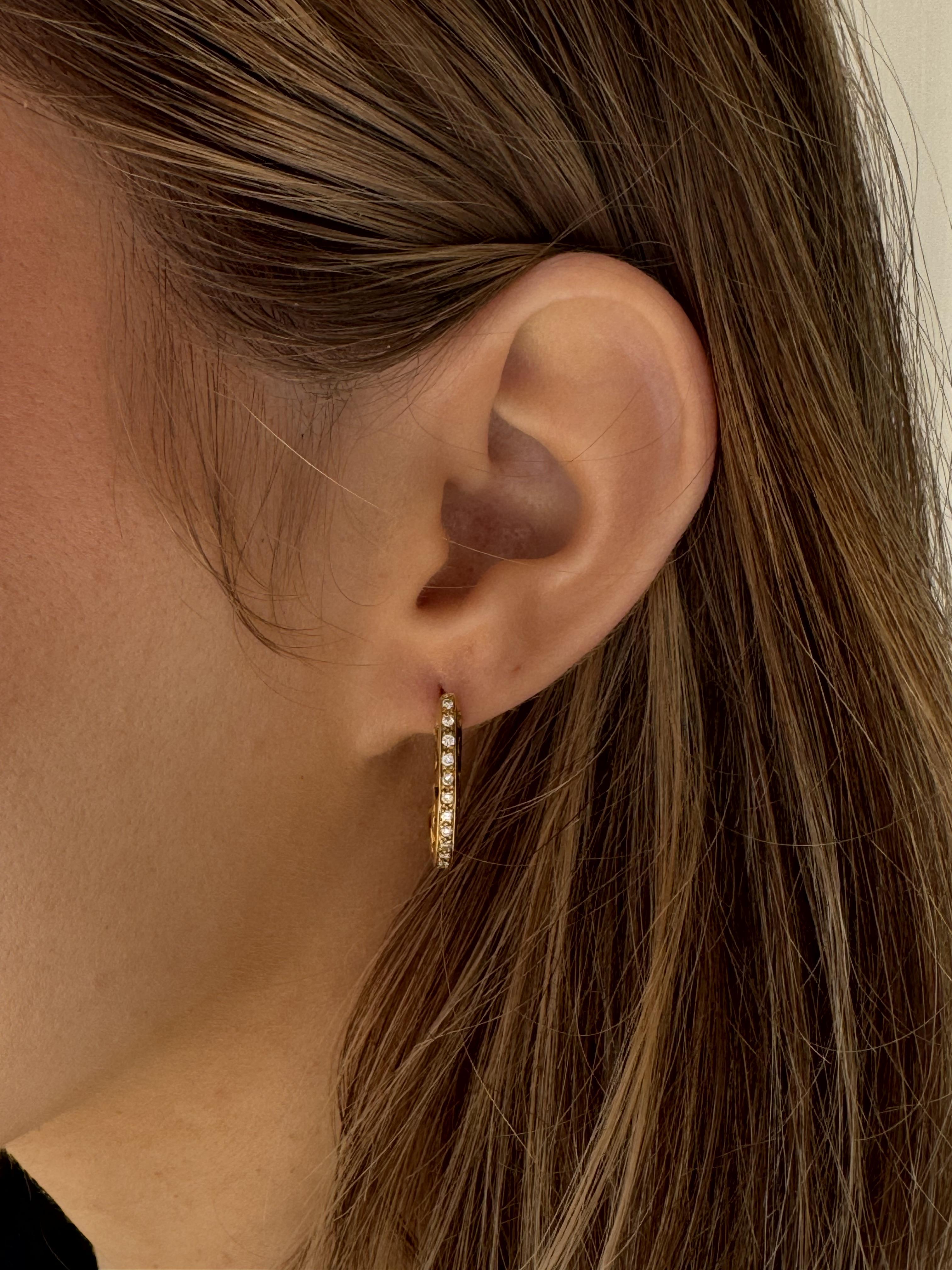 Contemporary Diamond Huggy Earrings Heart Moon & Star For Sale