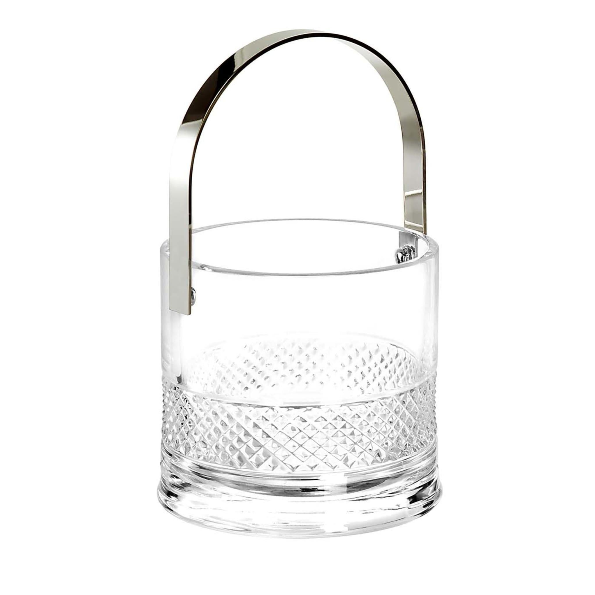 Designed by Claire Le Sage in 2004, this ice bucket is part of the Diamond collection, called after the superb textural decoration that graces its pieces and whose pattern is based on a diamond shape. An exquisite celebration of traditional