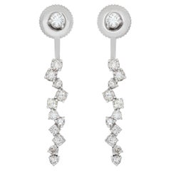 Diamond Iceicle earrings in 18k white gold. 1.28 carats in diamonds