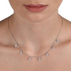 Diamond Illusion Charm Necklace in 18K White Gold