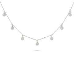Diamond Illusion Charm Necklace in 18K White Gold