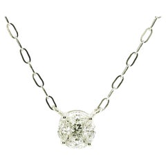 Diamond Illusion Pendant Necklace in 18k White Gold, .41 Carats Total