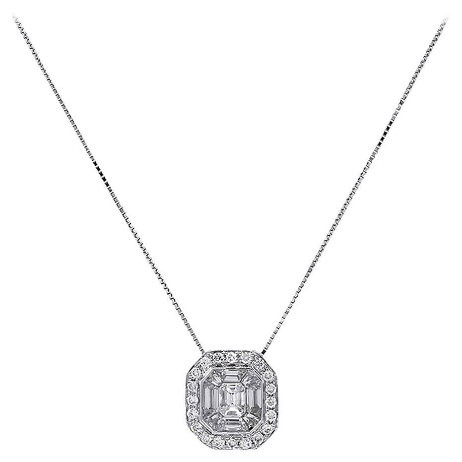 Diamond Illusion Pendant on Chain Necklace