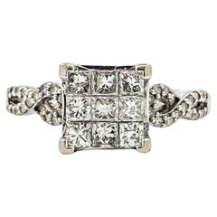 Diamond Illusion Ring in 10k White Gold