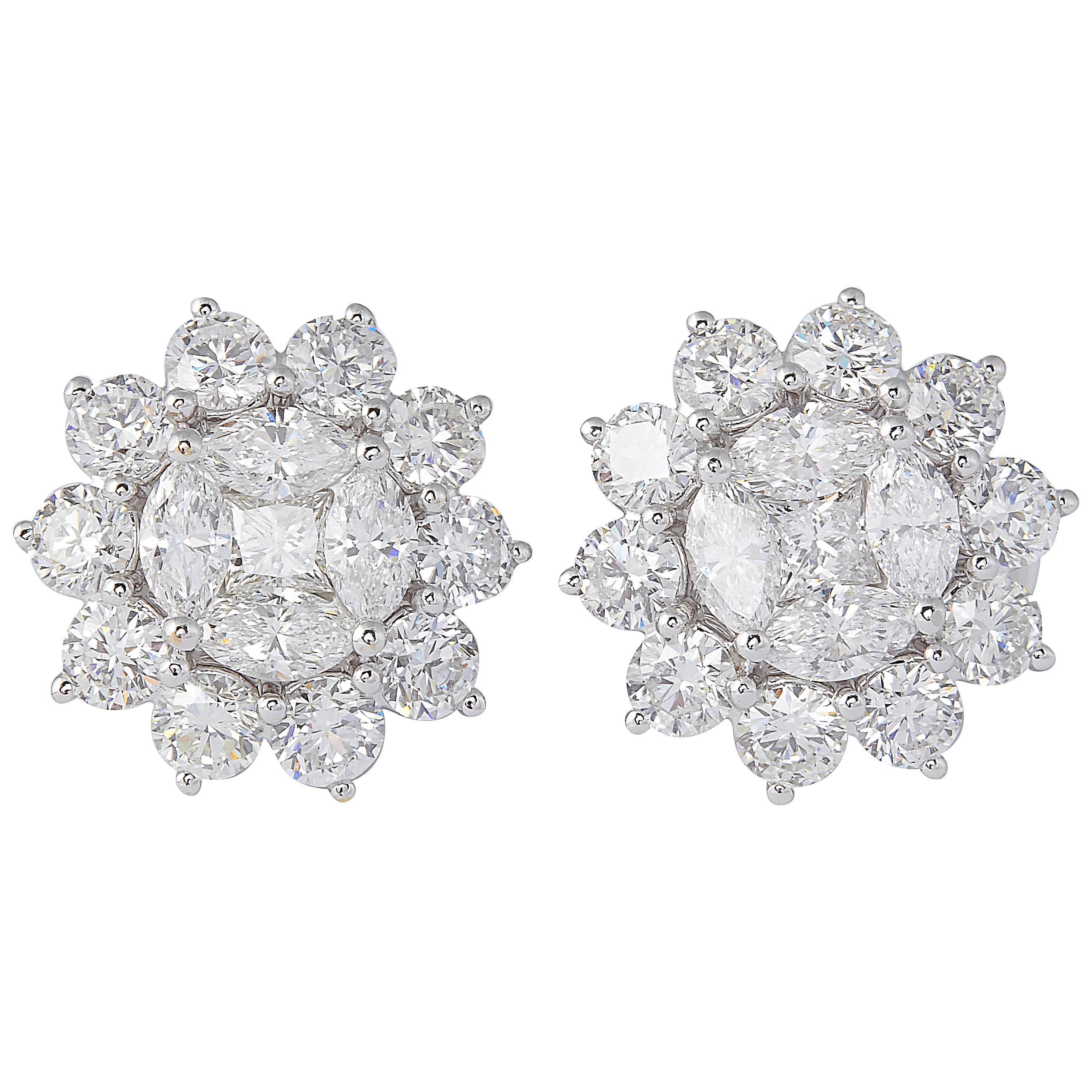 Diamond Illusion Stud Earrings For Sale