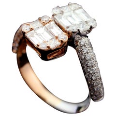Diamond Illusion Two-Tone Fashion Ring in 18 Karat Gold