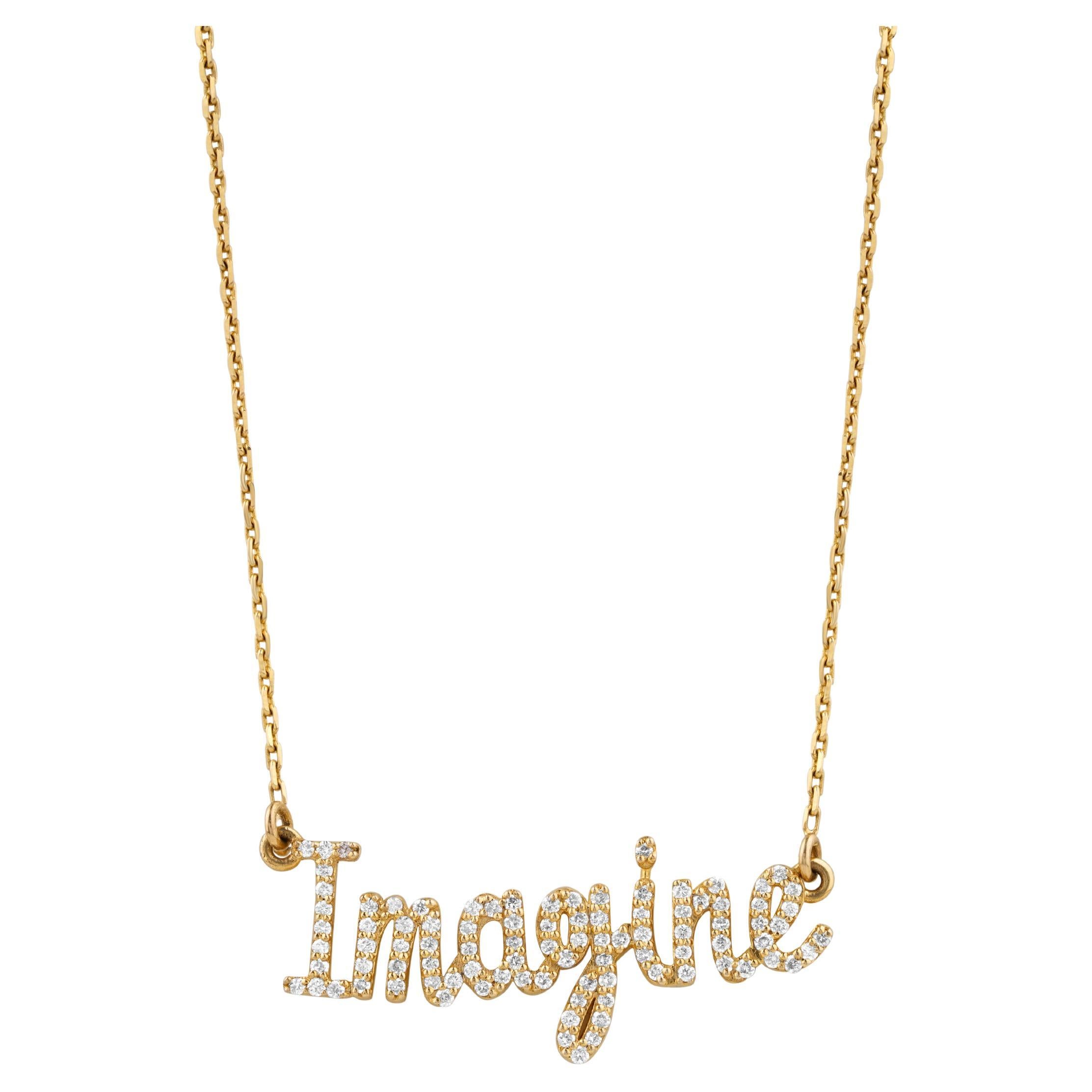 Diamond Imagine Pendant Necklace in 18k Solid Gold