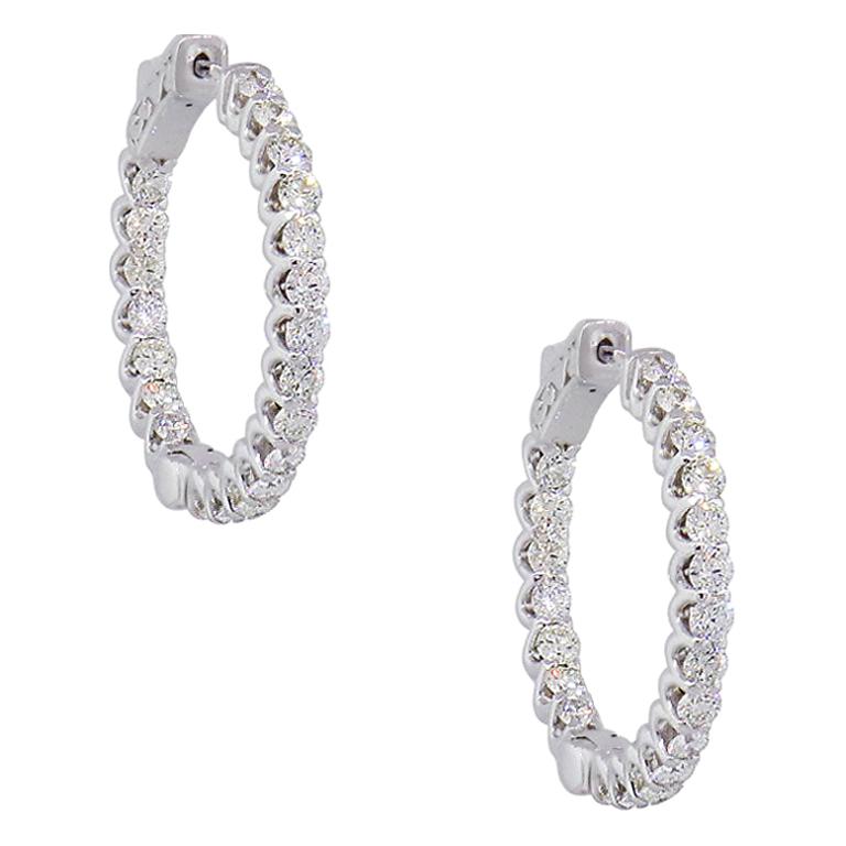 Beautiful Pave Diamonds In and Out Hoops For Sale at 1stDibs | pave ...