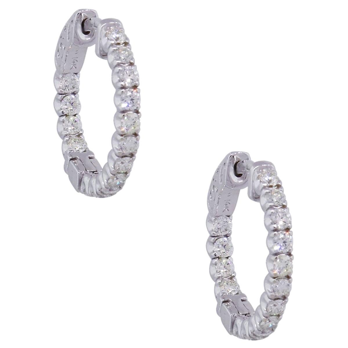 Diamond In and Out Hoop Earrings