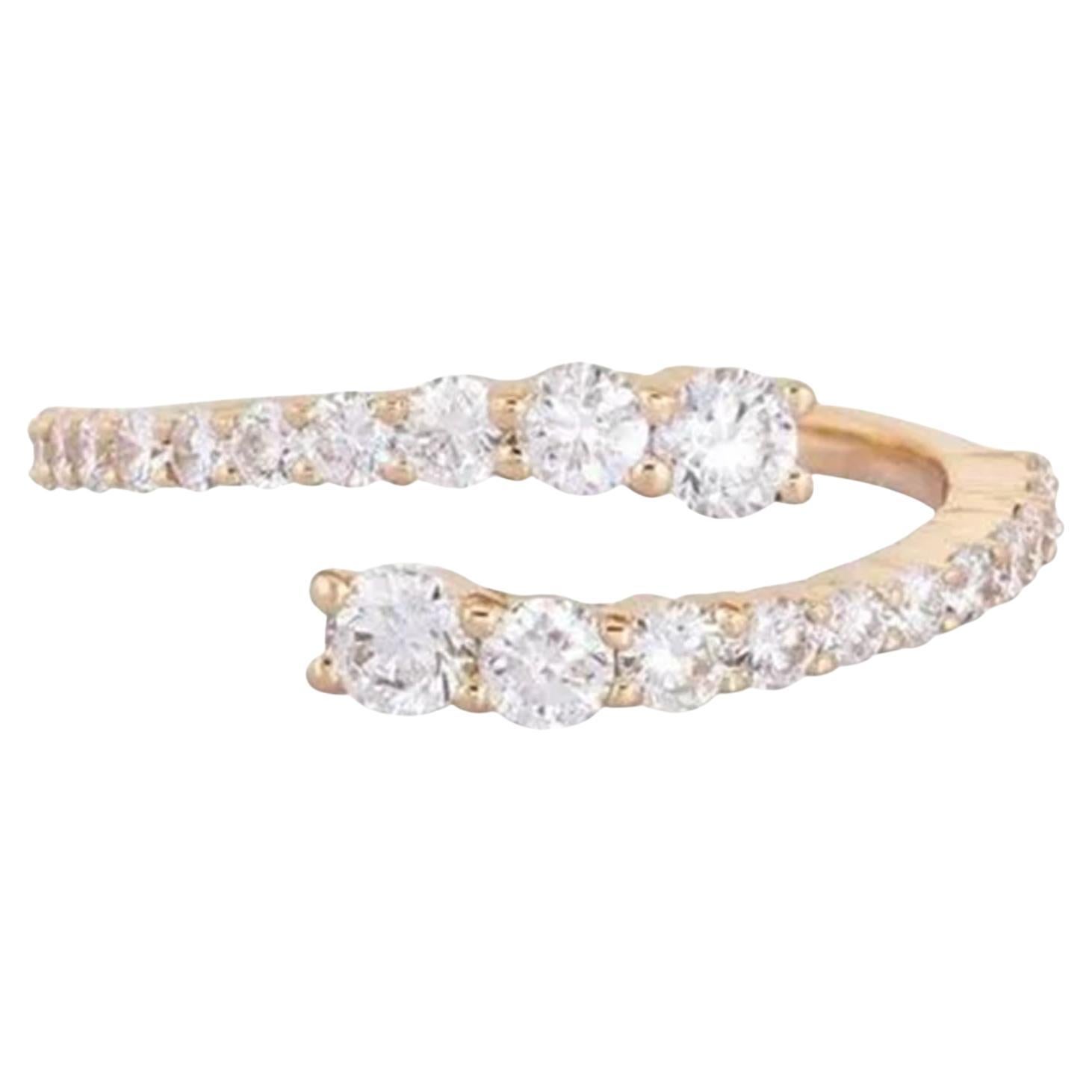 Im Angebot: Diamant Infinity 14K (oder 18k auf Anfrage) Gelbgold Open Wrap Ring ()