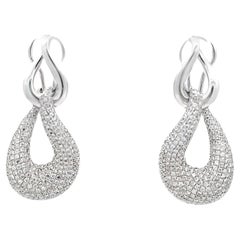 Diamond Infinity 18k White Gold Teardrop Earrings