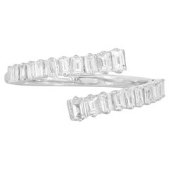 Diamond Infinity Baguette 14K (or 18k upon request) White Gold Wraparound Ring