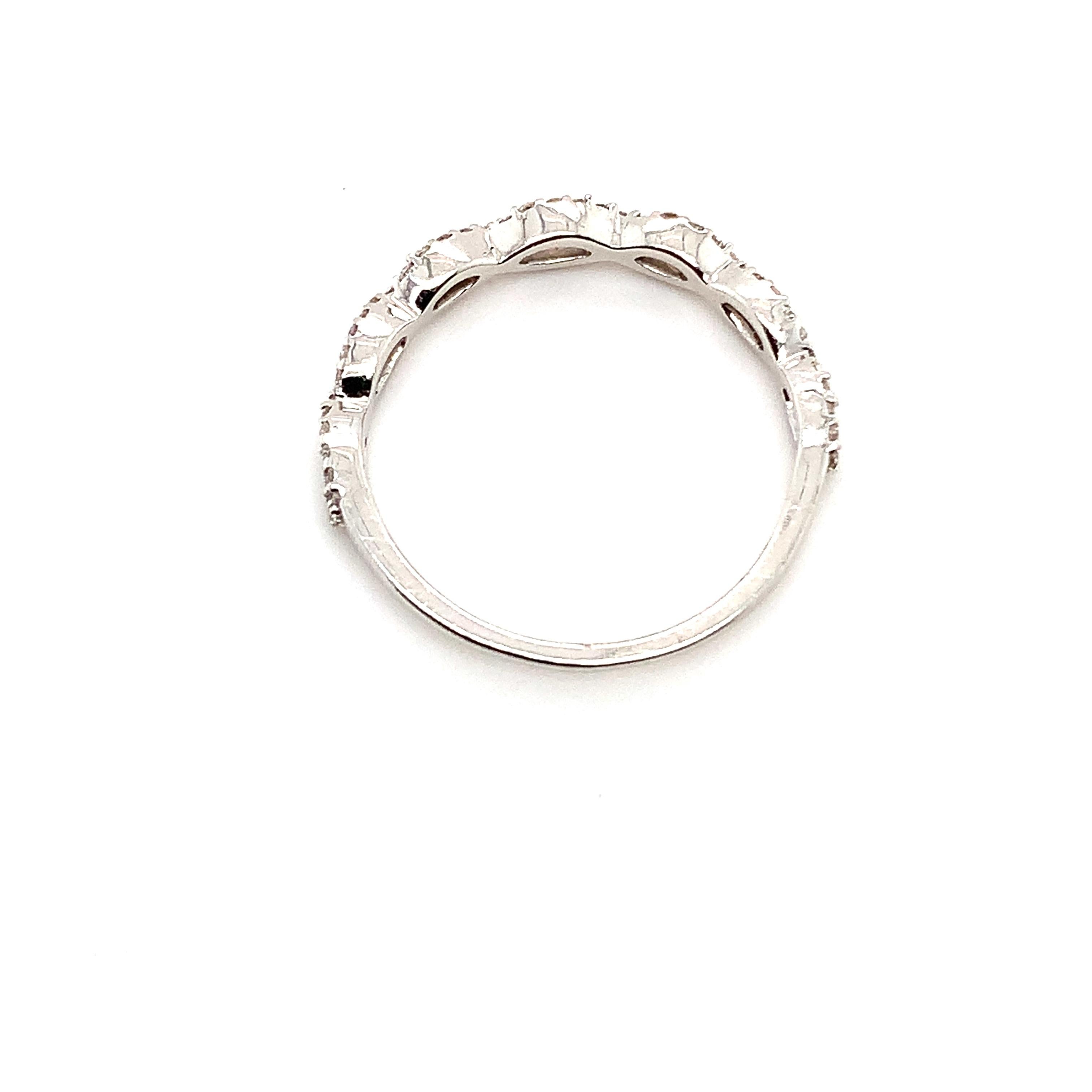 Modern Diamond infinity eternity pave fashion stacking ring white gold For Sale