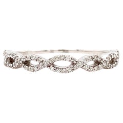 Diamond infinity eternity pave fashion stacking ring white gold
