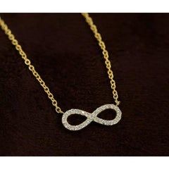 Diamond Infinity Symbol Pendant Necklace in 14k Solid Gold