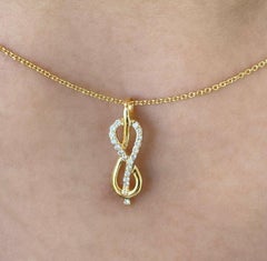 Diamond Infinity Pendant Necklace in 14k Solid Gold