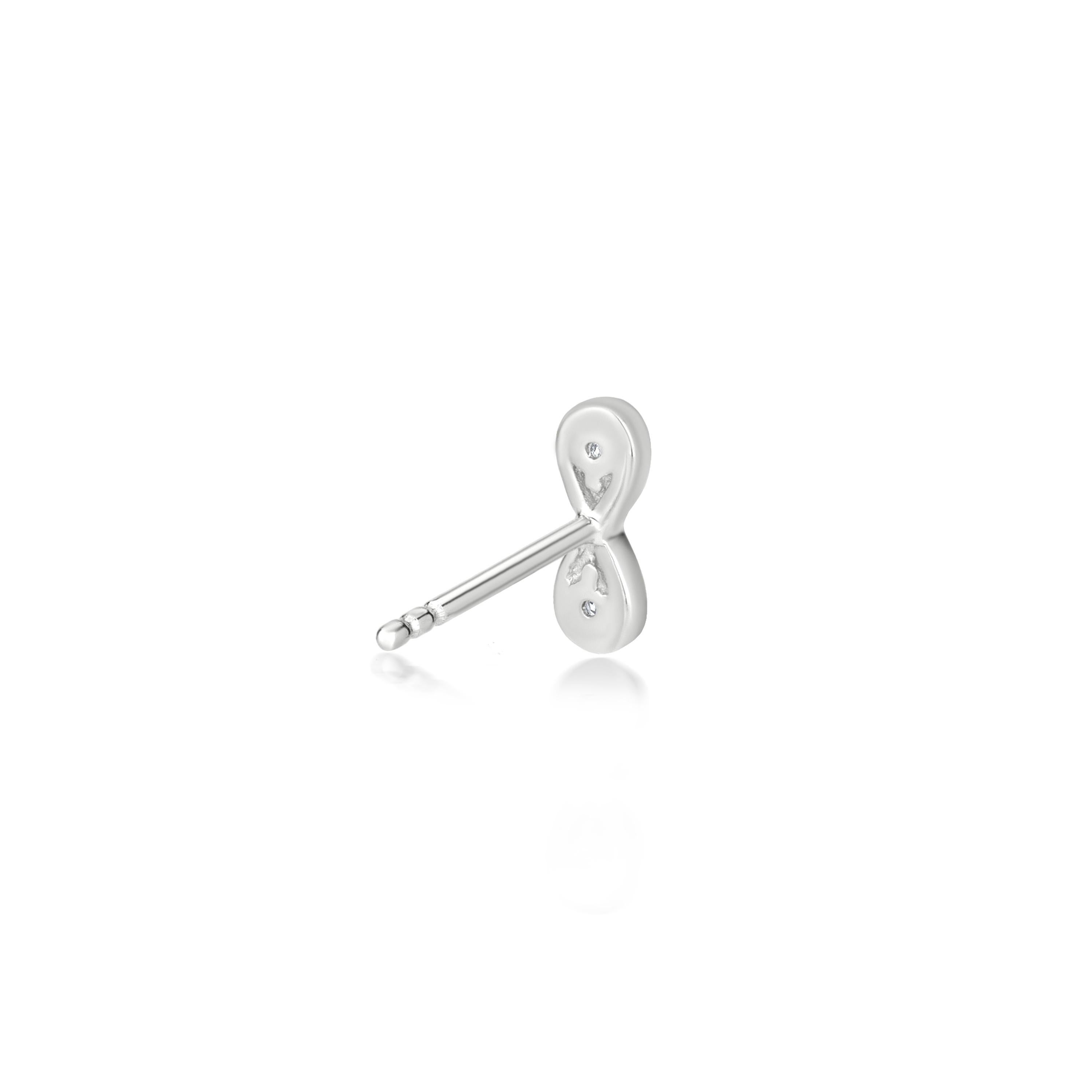 Round Cut Luxle Diamond Infinity Stud Earrings in 18k White Gold