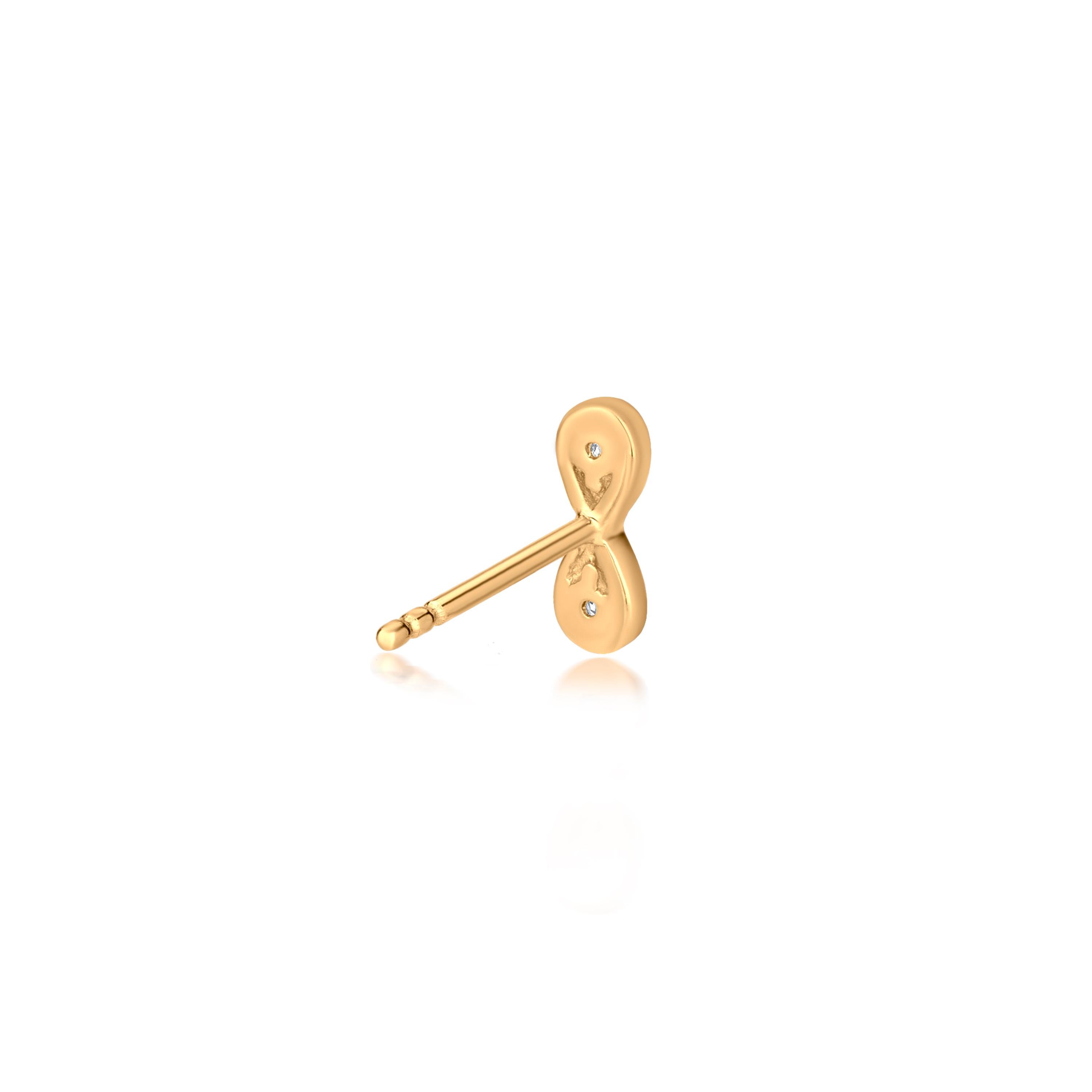 Round Cut Luxle Diamond Infinity Stud Earrings in 18k Yellow Gold