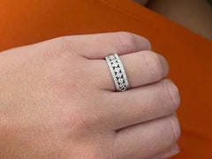 Diamond Infinity Swirl Center Wide Band Ring 18k White Gold