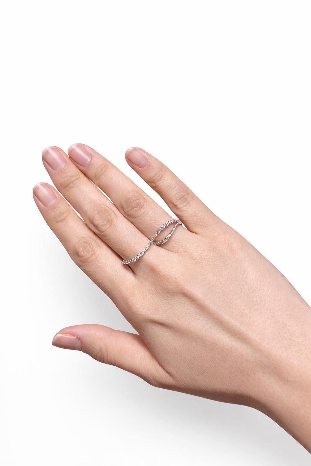 Diamond Infinity Wave Ring - image 5