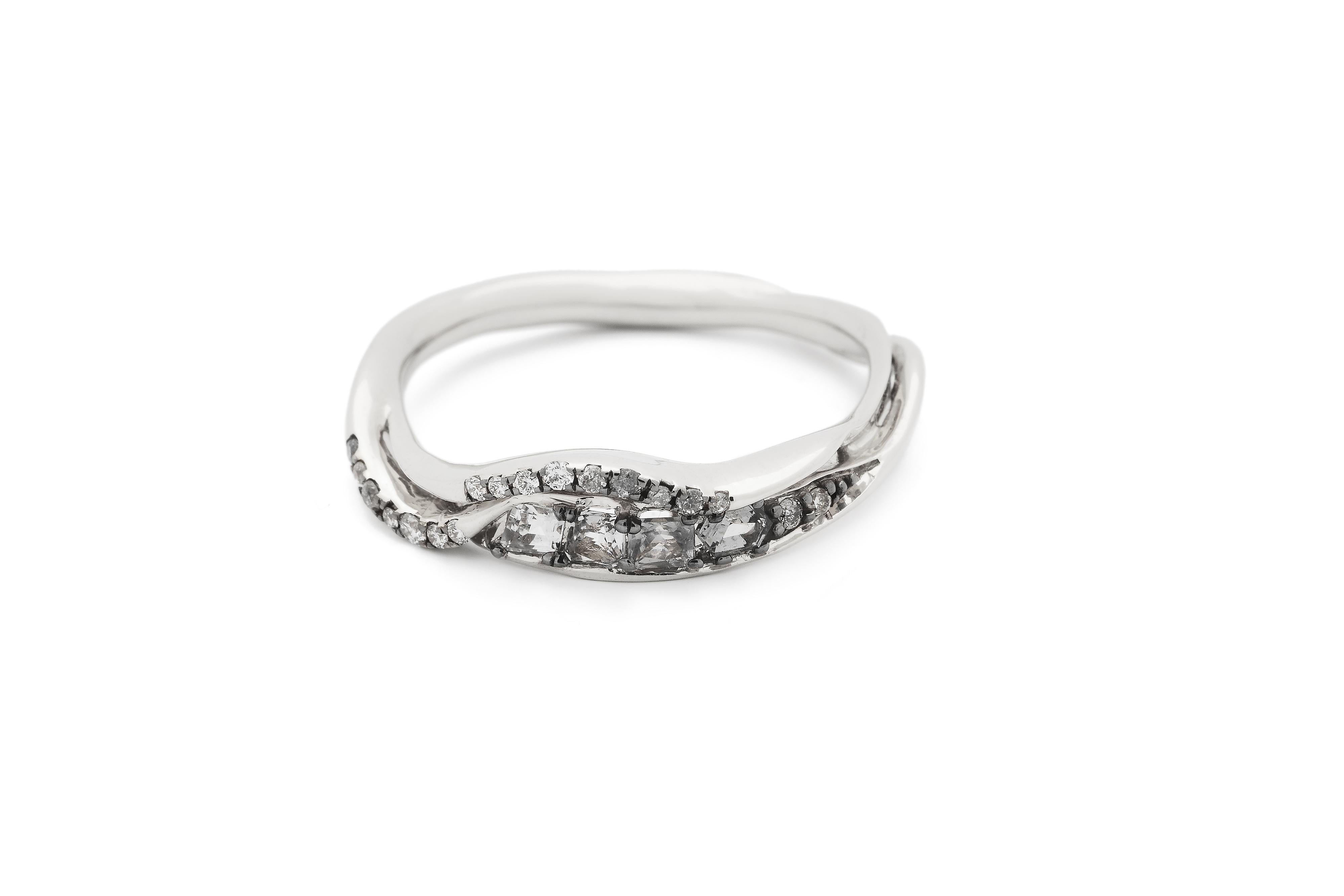 For Sale:  Diamond Inhale Stackable Ring 2