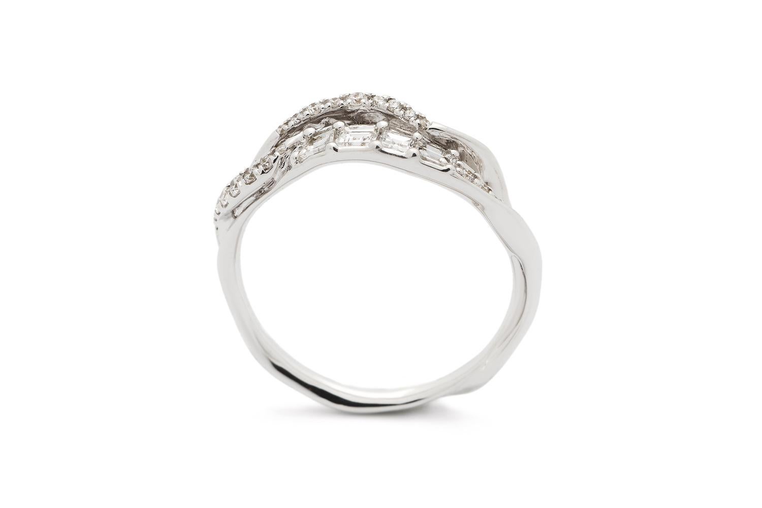 For Sale:  Diamond Inhale Stackable Ring 3