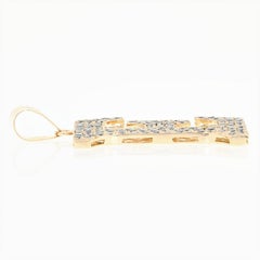 Diamond Initial E Pendant, 18 Karat Yellow Gold Large Round Brilliant 1.90 Carat