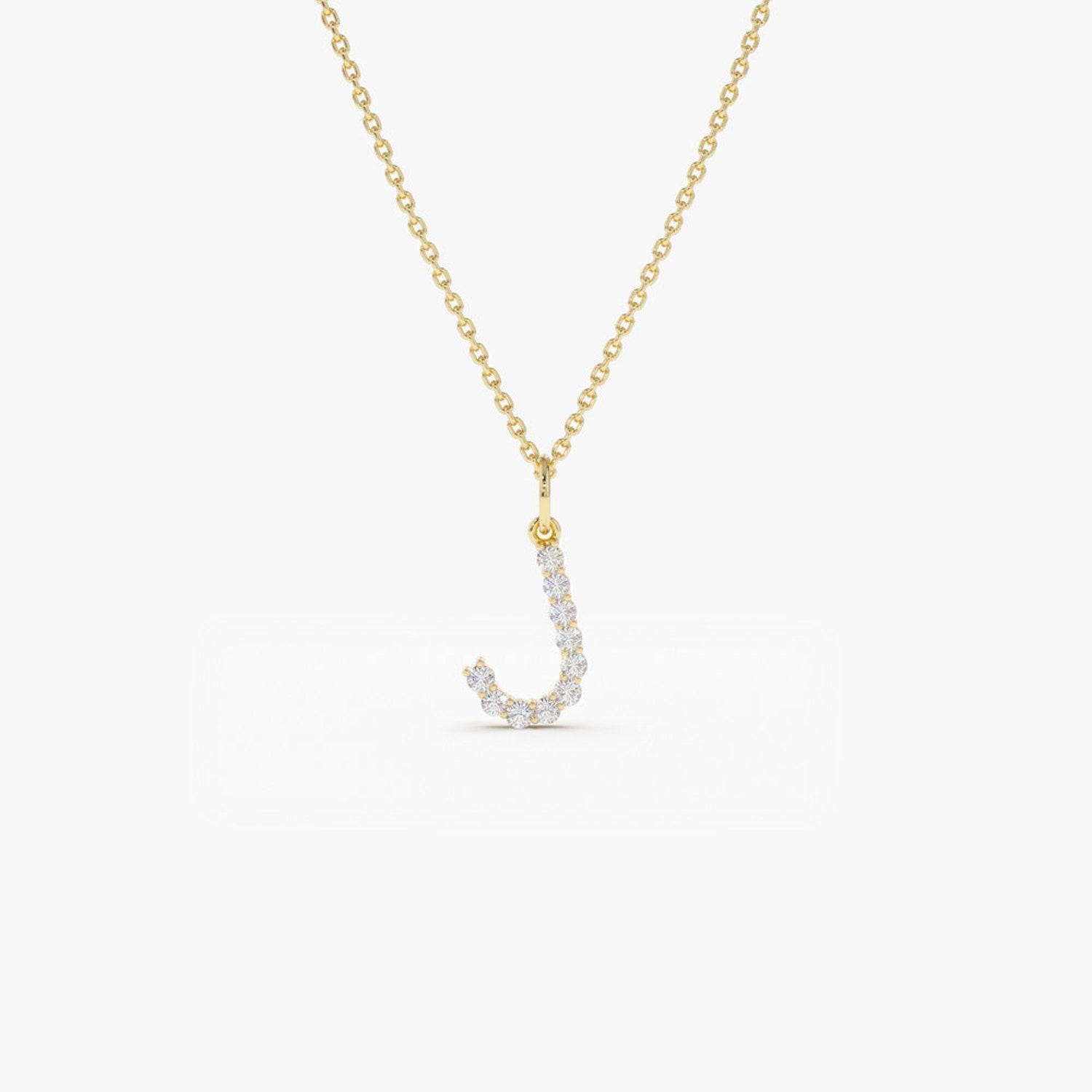 Diamond Initial Necklace / 14k Gold Initial Necklace /  / Letter Name Necklace For Sale 3